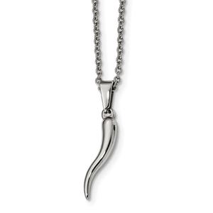 Mens Gentlemen's Classics(tm) Stainless Steel Italian Horn Necklace