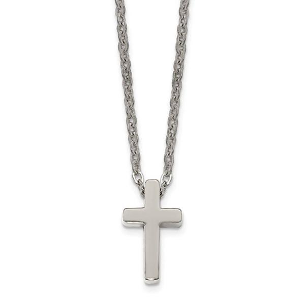Mens Gentlemen's Classics(tm) Steel Polished Cross Necklace
