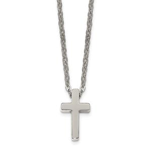 Mens Gentlemen's Classics(tm) Steel Polished Cross Necklace
