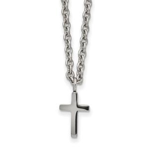 Mens Gentlemen's Classics(tm) Polished Silver Cross Necklace