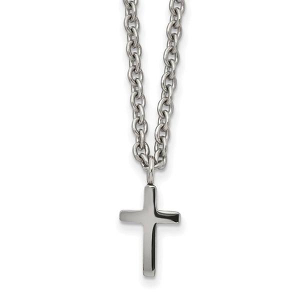 Mens Gentlemen's Classics(tm) Polished Silver Cross Necklace