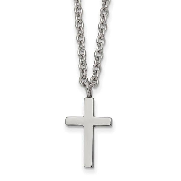 Mens Gentlemen's Classics(tm) High Polished Silver Cross Necklace
