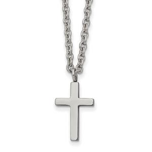 Mens Gentlemen's Classics(tm) High Polished Silver Cross Necklace