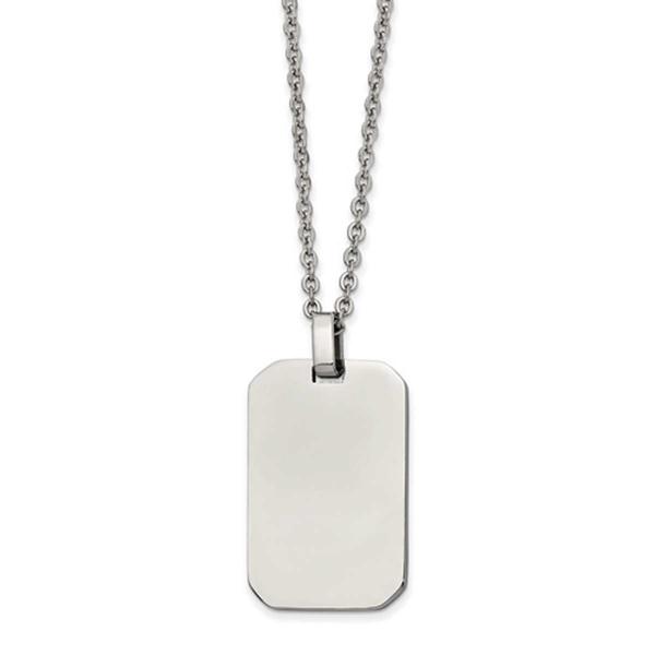 Mens Gentlemen's Classics(tm) Steel Rectangle Dog Tag Necklace