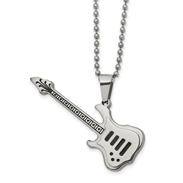Mens Gentlemen's Classics(tm) Polished Enamel Guitar Necklace