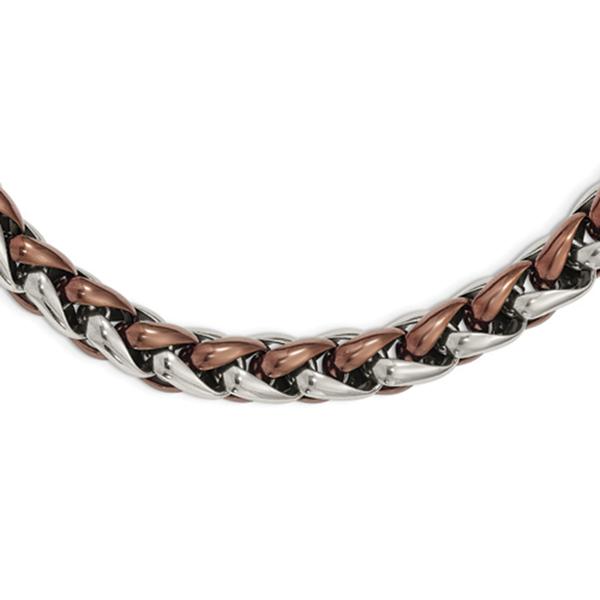 Mens Gentlemen's Classics(tm) Brown IP-Plated Steel Necklace