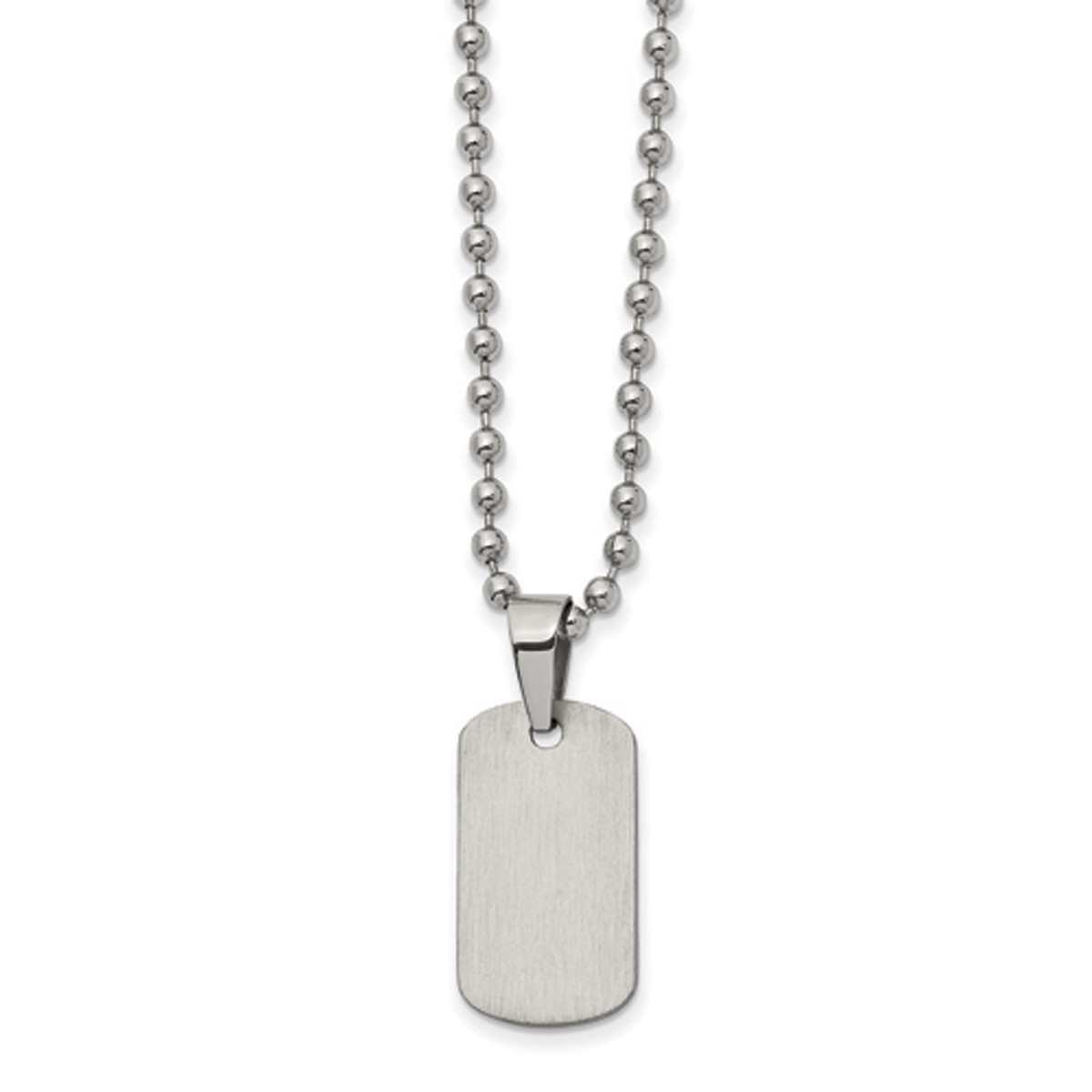 Mens Gentlemen's Classics(tm) Steel Reversible Dog Tag Necklace