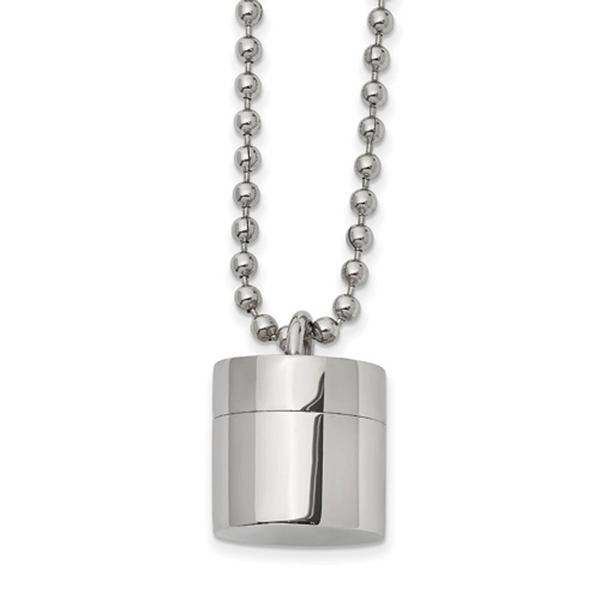 Mens Gentlemen's Classics(tm) Stainless Steel Capsule Necklace