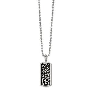 Mens Gentlemen's Classics(tm) Steel Enameled Dog Tag Necklace