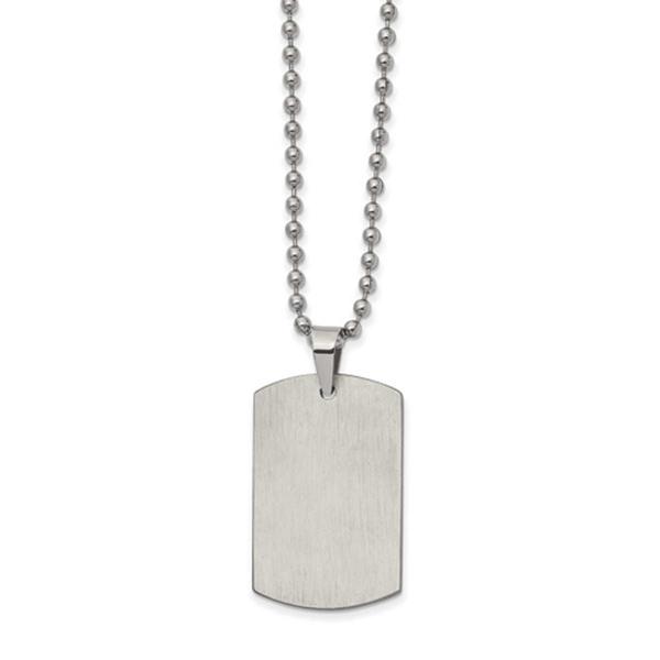 Mens Gentlemen's Classics(tm) Reversible Dog Tag Necklace in Silver