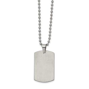 Mens Gentlemen's Classics(tm) Reversible Dog Tag Necklace in Silver