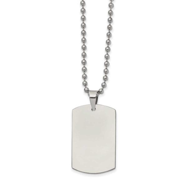 Mens Gentlemen's Classics(tm) Reversible Dog Tag Necklace in Silver alternate view