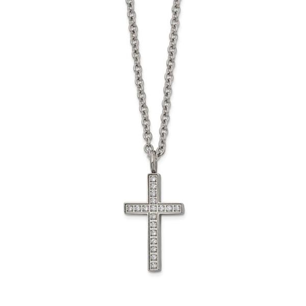 Mens Gentlemen's Classics(tm) CZ Accented Cross Necklace