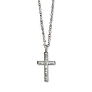 Mens Gentlemen's Classics(tm) CZ Accented Cross Necklace