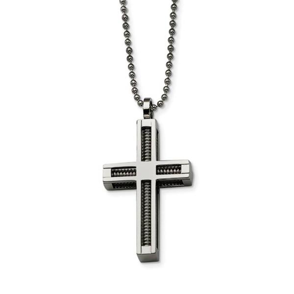 Mens Gentlemen's Classics(tm) Polished Steel Cross Necklace
