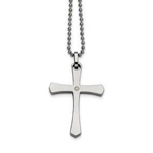 Mens Gentlemen's Classics(tm) 14kt. Accent & Diamond Cross Necklace