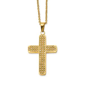 Mens Gentlemen's Classics(tm) Yellow Plated & CZ Center Cross Neckla