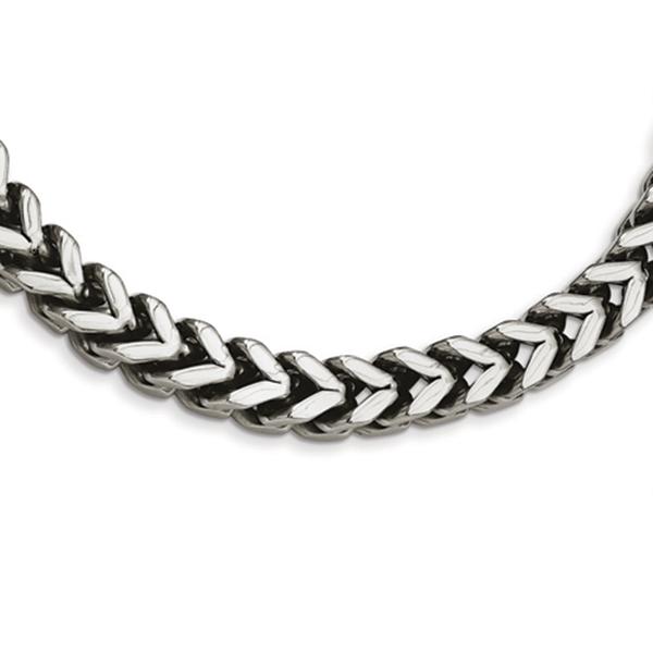 Mens Gentlemen's Classics(tm) Steel Heavy Wheat Chain Necklace