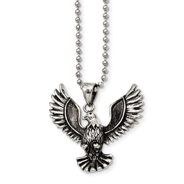 Mens Gentlemen's Classics(tm) Antiqued Screaming Eagle Pendant Neckl
