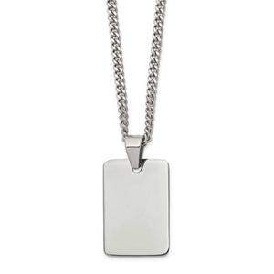 Mens Gentlemen's Classics(tm) Polished Steel Dog Tag Necklace