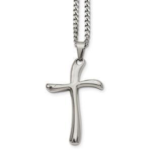 Mens Gentlemens Classics(tm) Polished Steel Cross Necklace