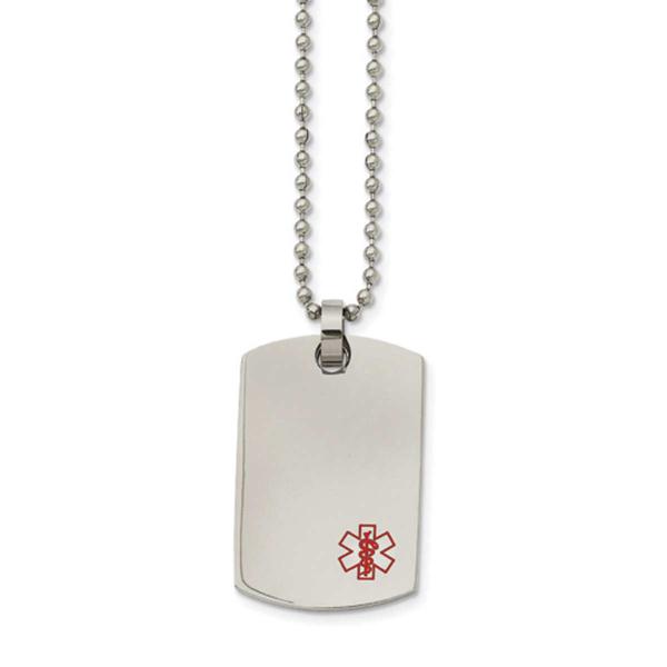 Mens Gentlemen's Classics(tm) Dog Tag Medical Pendant Necklace