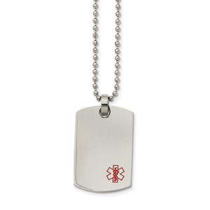 Mens Gentlemen's Classics(tm) Dog Tag Medical Pendant Necklace