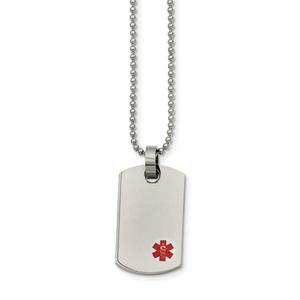 Mens Gentlemen's Classics(tm) Small Dog Tag Medical Pendant Necklace