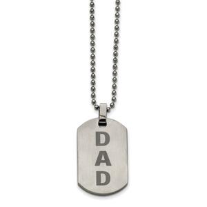 Mens Gentlemen's Classics(tm) Laser Etched Dad Dog Tag Necklace