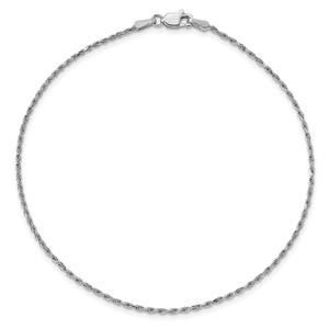 Unisex Gold Classics(tm) 1.30mm.14kt. White Gold Rope 14in. Necklace alternate view