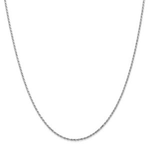 Unisex Gold Classics(tm) 1.30mm. 14kt. White Diamond Cut Necklace