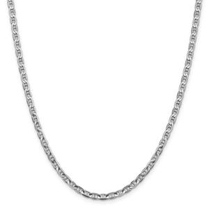 Unisex Gold Classics(tm) 3.75mm. White Gold Concave Anchor Necklace