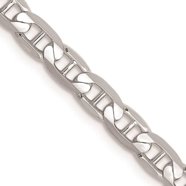Unisex Gold Classics(tm) 3.75mm. White Gold Concave Anchor Necklace alternate view