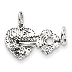 Gold Classics(tm) 14kt. White Gold Key/Heart Pendants