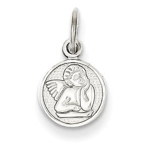 Unisex Gold Classics(tm) 14kt. White Gold Small Angel Charm