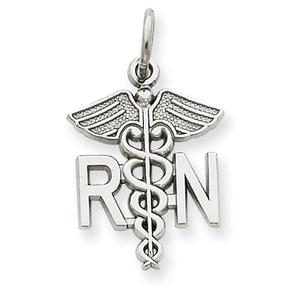Gold Classics(tm) White Gold Registered Nurse Charm
