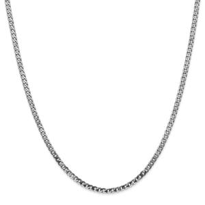 Unisex Gold Classics(tm)2.9mm 14kt. White Gold Beveled Curb Necklace