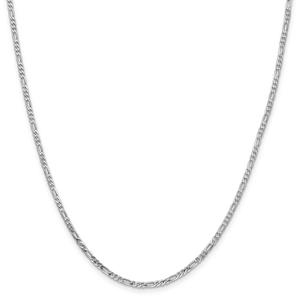 Unisex Gold Classics(tm) 2.25mm.14kt.White Gold Flat Figaro Necklace