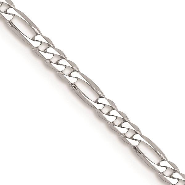 Unisex Gold Classics(tm) 2.25mm.14kt.White Gold Flat Figaro Necklace alternate view