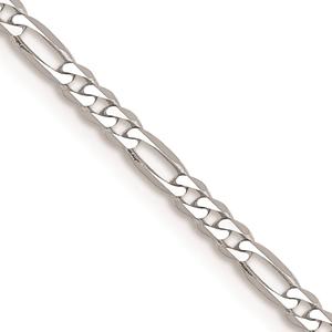Unisex Gold Classics(tm) 2.25mm.14kt.White Gold Flat Figaro Necklace alternate view