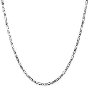 Unisex Gold Classics(tm) 2.75mm 14kt White Gold Flat Figaro Necklace