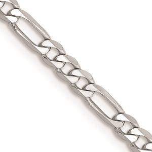 Unisex Gold Classics(tm) 3.0mm.14kt. White Gold Flat Figaro Necklace alternate view