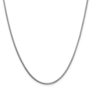 Unisex Gold Classics(tm)1.3mm.14kt. White Gold Solid Franco Necklace