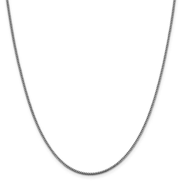 Unisex Gold Classics(tm)1.4mm.14kt. White Gold Solid Franco Necklace