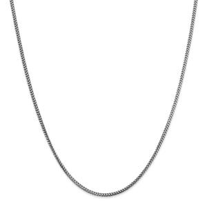 Unisex Gold Classics(tm)1.5mm.14kt. White Gold Solid Franco Necklace