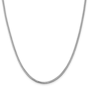 Unisex Gold Classics(tm)2.0mm.14kt. White Gold Solid Franco Necklace