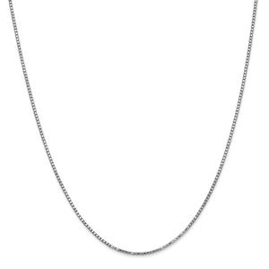 Unisex Gold Classics(tm) 1.30mm. 14kt. White Gold Box 14in. Necklace