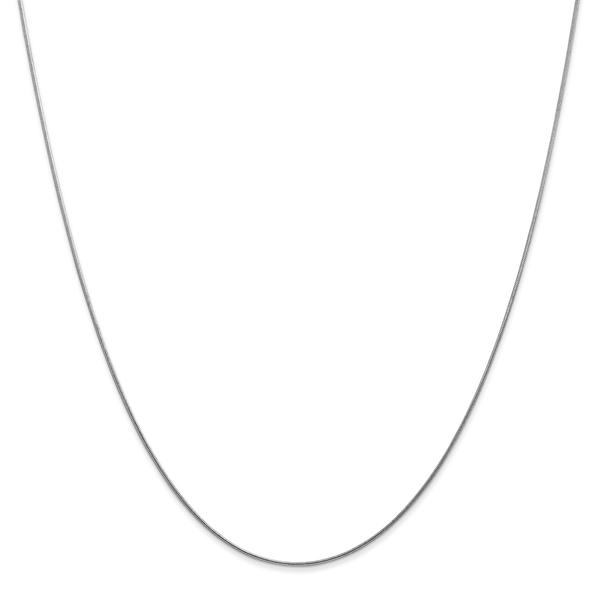 Unisex Gold Classics(tm).80mm.14kt. White Round Snake 14in. Necklace