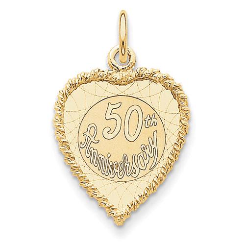Gold Classics(tm) 14kt. Happy 50th Anniversary Charm