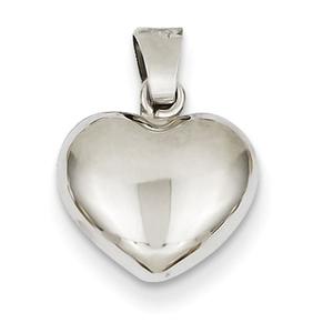 Gold Classics(tm) 14kt. White Gold Puffed Heart Pendant